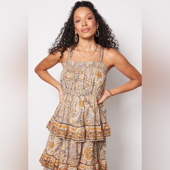 NWT Cleobella ‘Rosalie’ Tiered Midi Dress in Kaleidoscope Sz XS - Picture 7 of 16